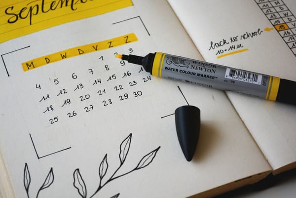 Calendar with deadline and influencer content planning